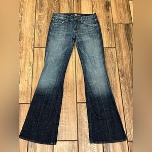 7 For All Mankind Dark Blue Flare Jeans